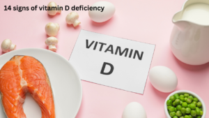 Vitamin D deficiency symptoms chart showing 14 common warning signs