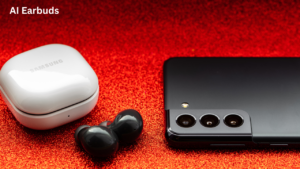 AI earbuds delivering adaptive noise cancellation and real-time language translation in 2026.
