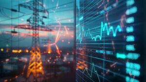 Artificial intelligence data center consuming electricity with cooling systems and power infrastructure