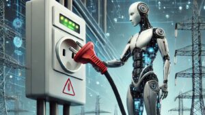 AI-powered data center with high-performance servers highlighting the global AI energy crisis
