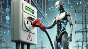AI-powered data center with high-performance servers highlighting the global AI energy crisis