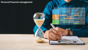 Person managing personal finances with budget planning and savings for financial freedom

