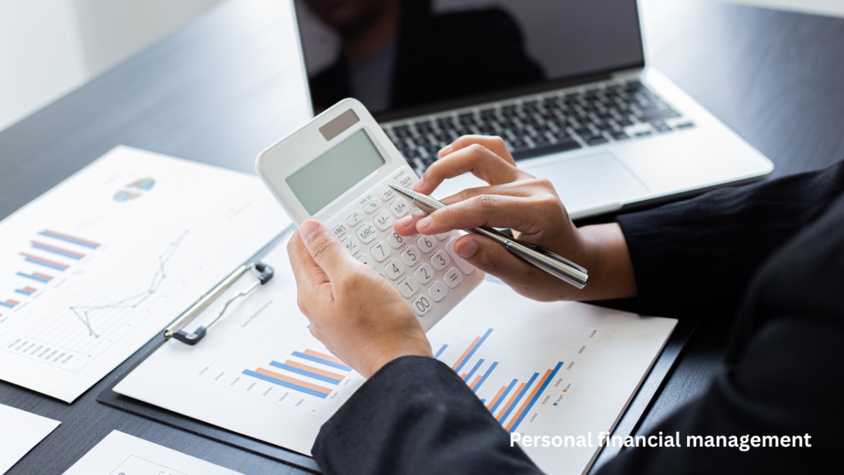 Illustration showing personal financial management concept with growth, savings, and financial planning symbols
