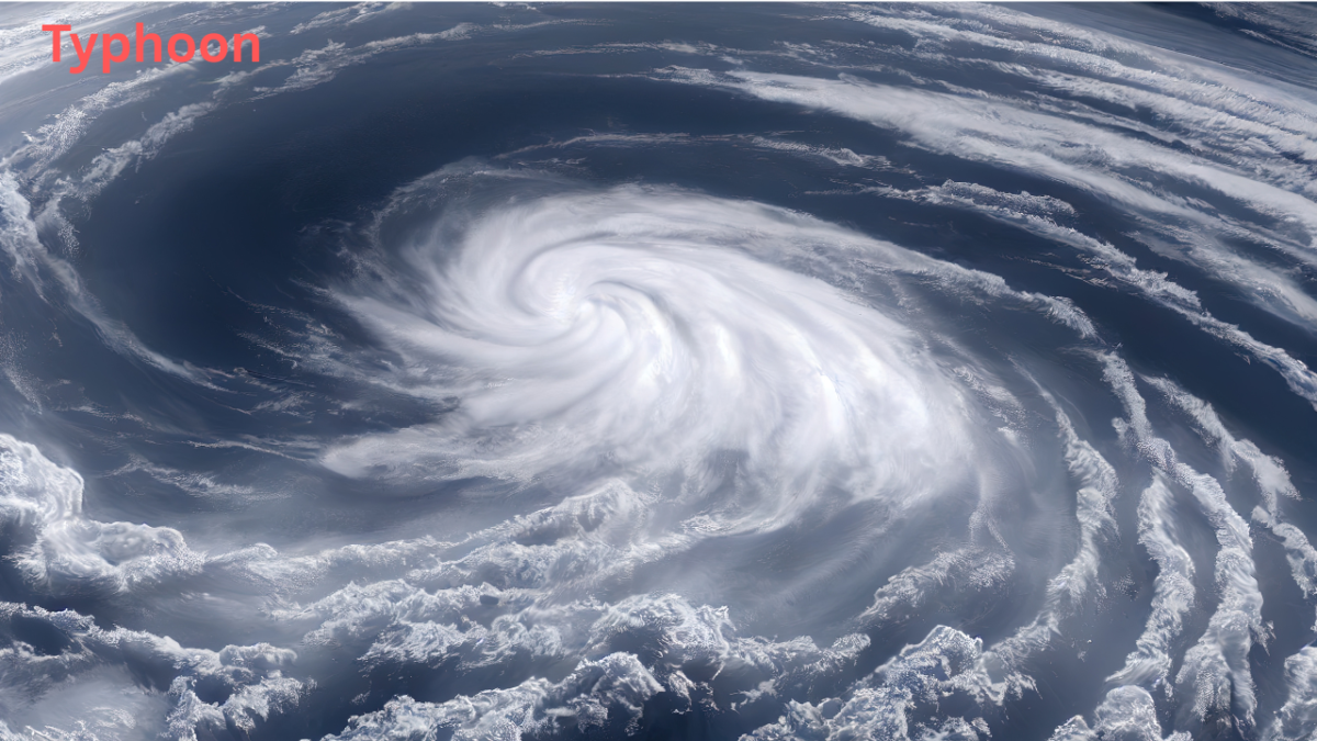 Typhoon Bavi 2026 satellite image showing the powerful tropical cyclone moving across the western Pacific toward East Asia.
