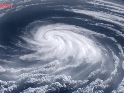Typhoon Bavi 2026 satellite image showing the powerful tropical cyclone moving across the western Pacific toward East Asia.