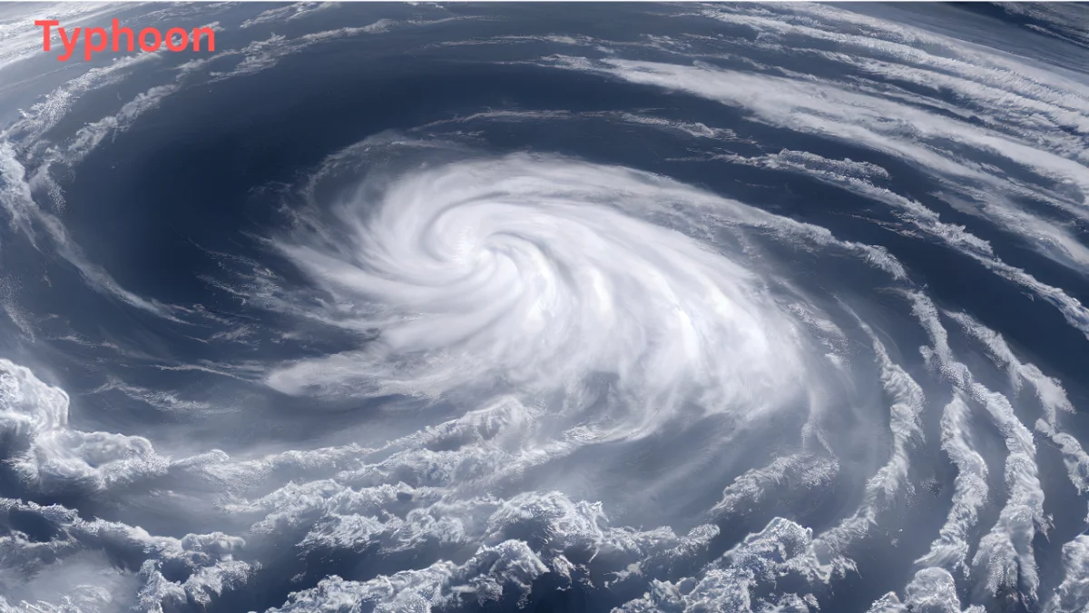 Typhoon Bavi 2026 satellite image showing the powerful tropical cyclone moving across the western Pacific toward East Asia.