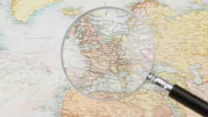 Educational atlas displaying physical and political world maps