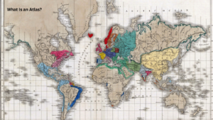 Atlas book used to study geography and global locations