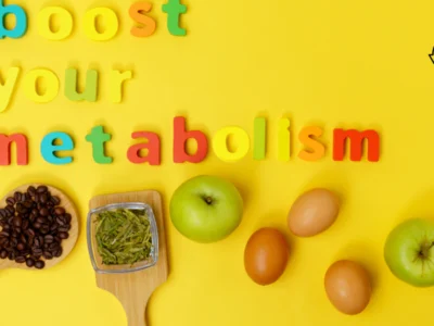 Foods that boost metabolism including eggs, salmon, green tea, berries, broccoli, Greek yogurt, nuts, and healthy vegetables for weight loss