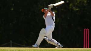 Fast bowler throwing the ball on the pitch in how is cricket played