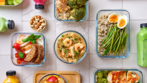 Beginner-friendly meal prep with grilled chicken, rice, and fresh vegetables