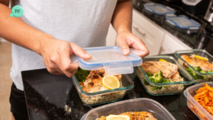 Meal prep for beginners with healthy lunches prepared in reusable containers