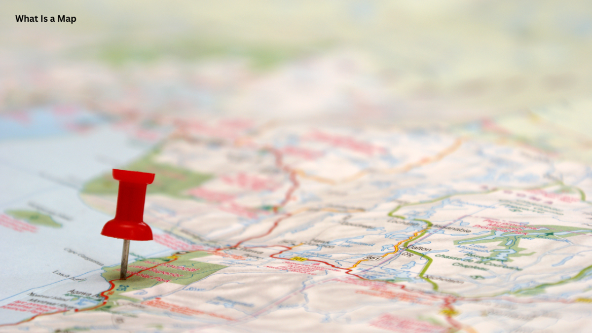 What is a map showing geographic locations and places