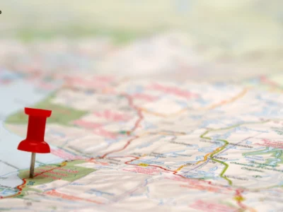 What is a map showing geographic locations and places