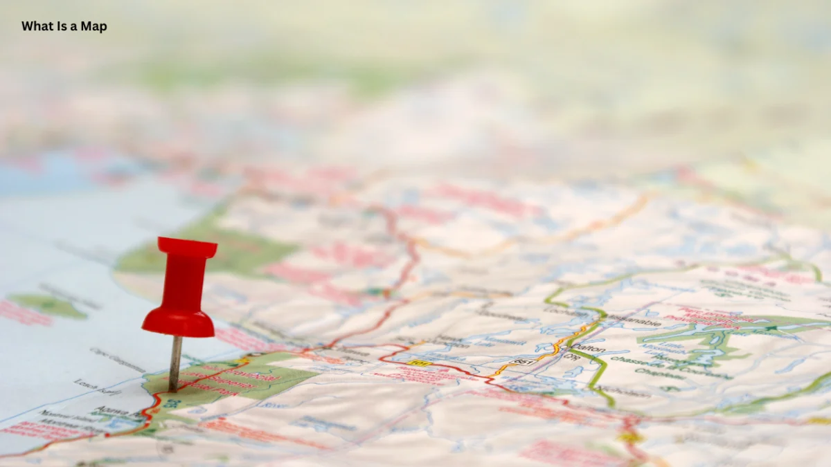 What is a map showing geographic locations and places