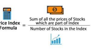 Diagram showing the consumer price index formula calculation steps with base year comparison