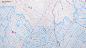 “Topographic map showing elevation and contour lines”