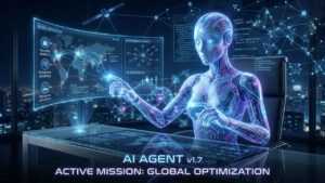 AI Agent vs Chatbot showing an AI agent planning tasks, using tools, and taking actions