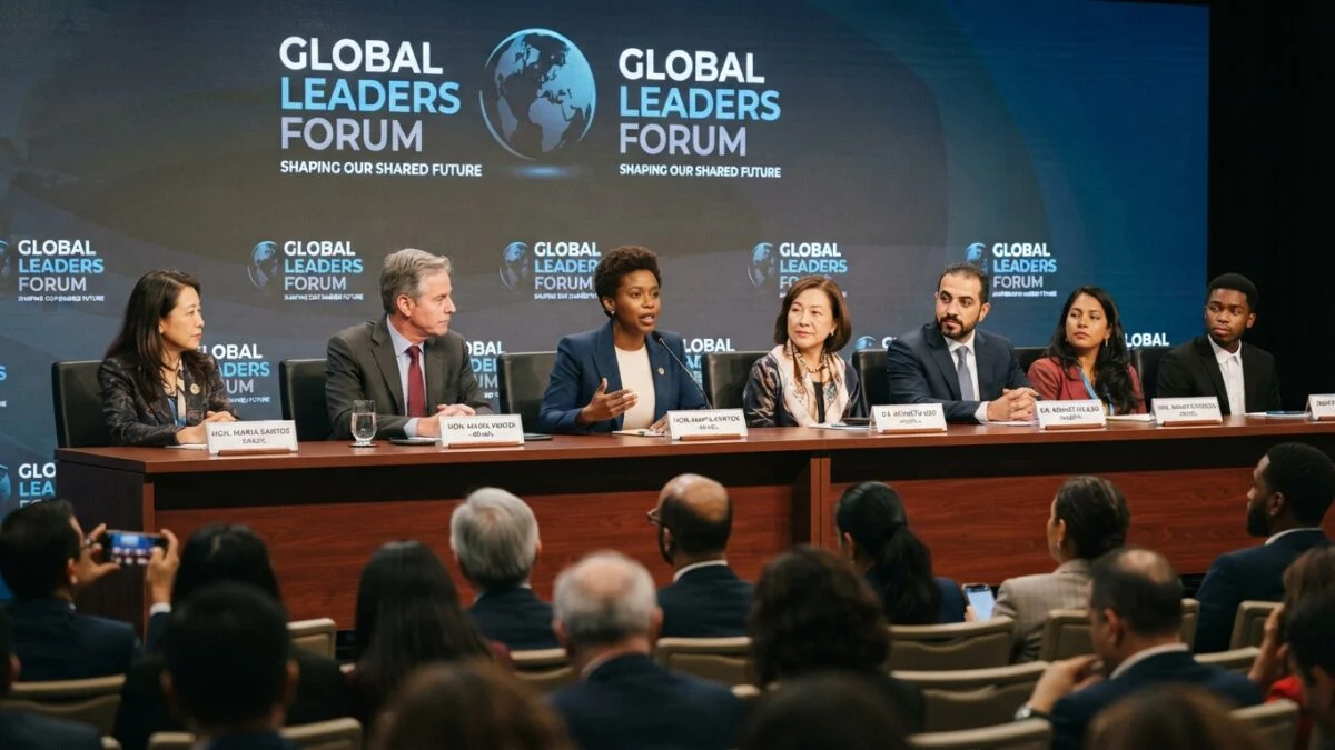 Delegates engaging in a panel discussion during the annual Global Leaders Forum