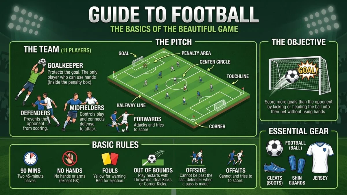 A young player practicing dribbling drills outdoors, featured in a comprehensive guide to football for beginners.